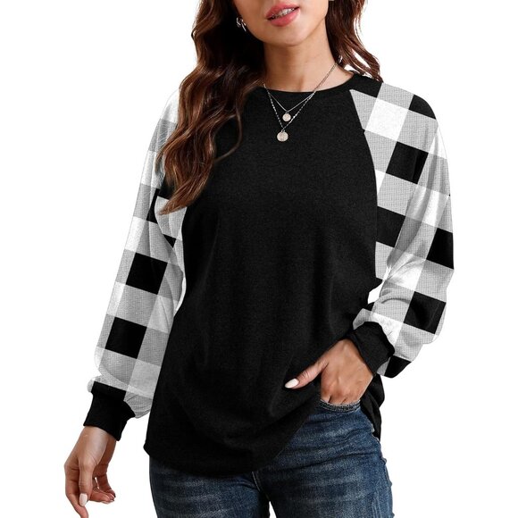 Womens Crew Neck Sweatshirt Long Sleeve Casual Pullover Made of Rayon Blend - Picture 1 of 5